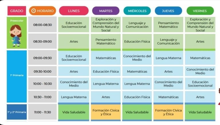 Grados,horarios y canales .El retorno a clases por TV