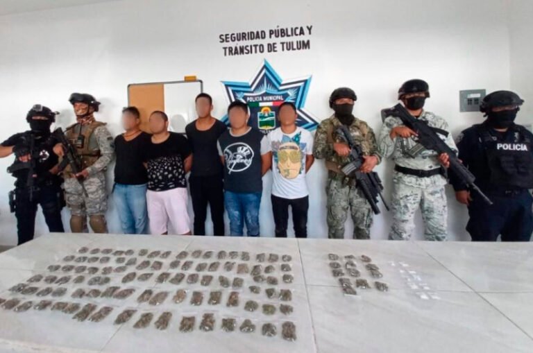 Detienen a cinco hombres por narcomenudeo en Tulum