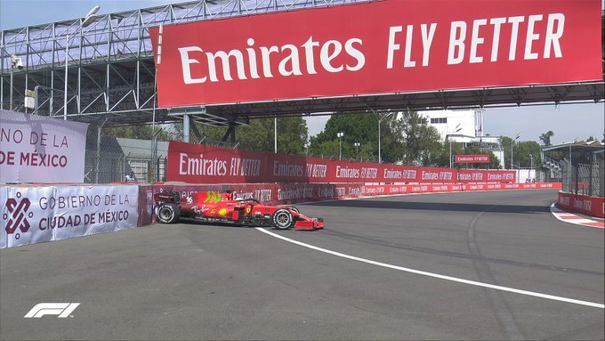 ‘Checo’ Pérez se lleva tremendo susto en el primer entrenamiento del GP de México