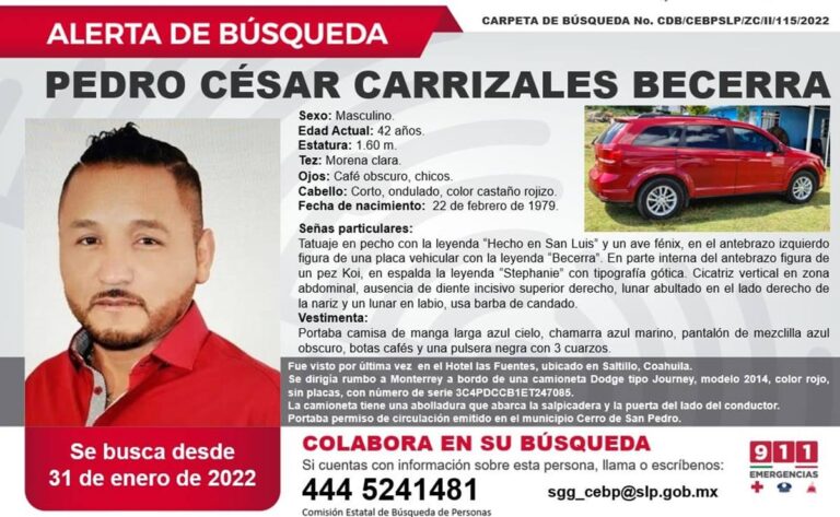 Difunden ficha de búsqueda por desaparición de «El Mijis»