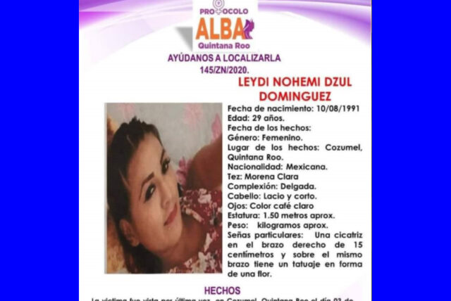 Hallan restos de Leydi Noemí, joven desaparecida en Cozumel