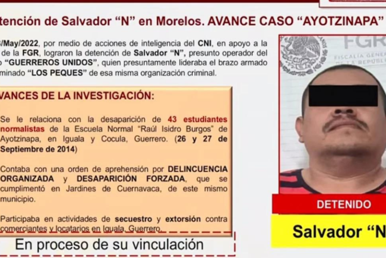 Detienen a Salvador “N” presunto operador de Guerreros Unidos vinculado con el caso Ayotzinapa