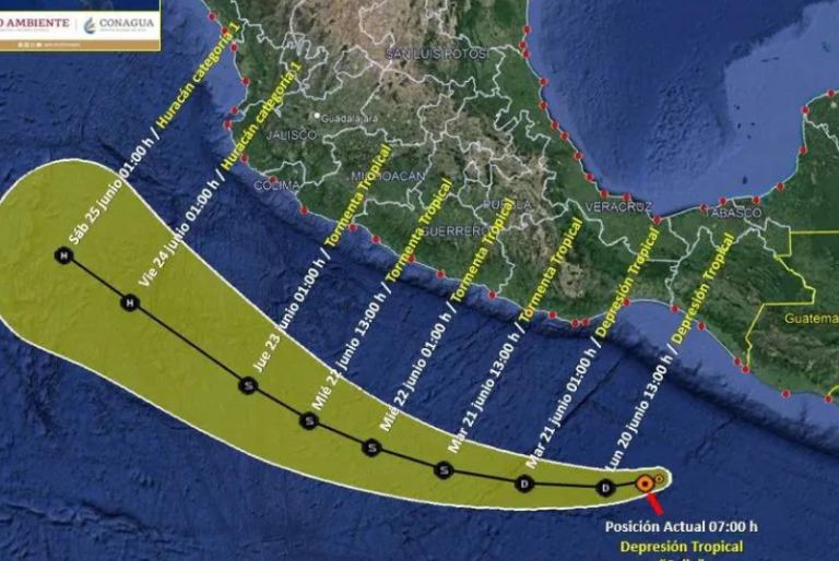 Depresión Tropical Cecilia ocasionará lluvias en la Península de Yucatán