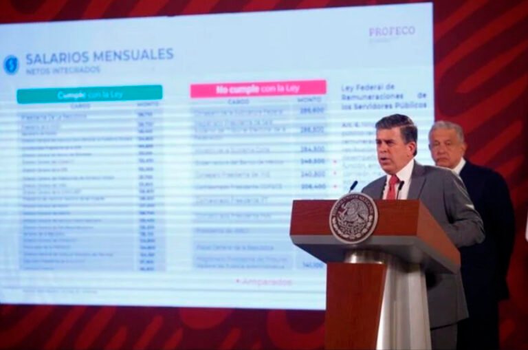 Profeco exhibe lista de funcionarios que ganan más que AMLO