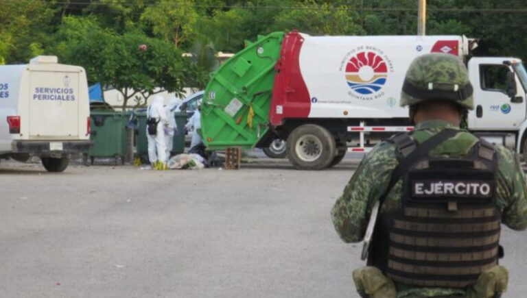 Encuentran restos humanos en contenedores de basura en fraccionamiento de Cancún