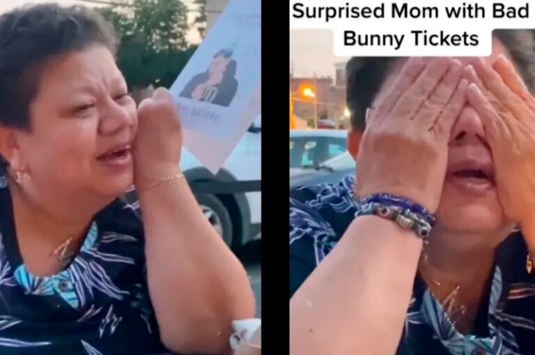 Madre de familia llora al recibir boleto para ver a Bad Bunny por su cumpleaños