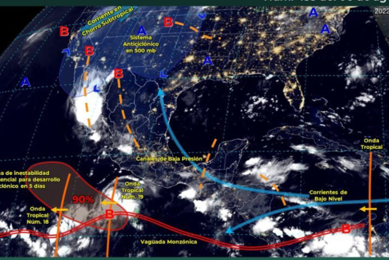 Prevén lluvias fuertes para la Península de Yucatán este sábado