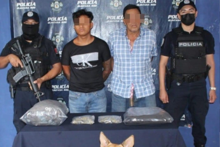 Detiene a dos sujetos con droga en terminal de autobuses de Cancún