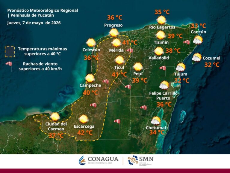 Infierno de calor en Yucatán: temperaturas superarían los 40 grados, alerta Conagua