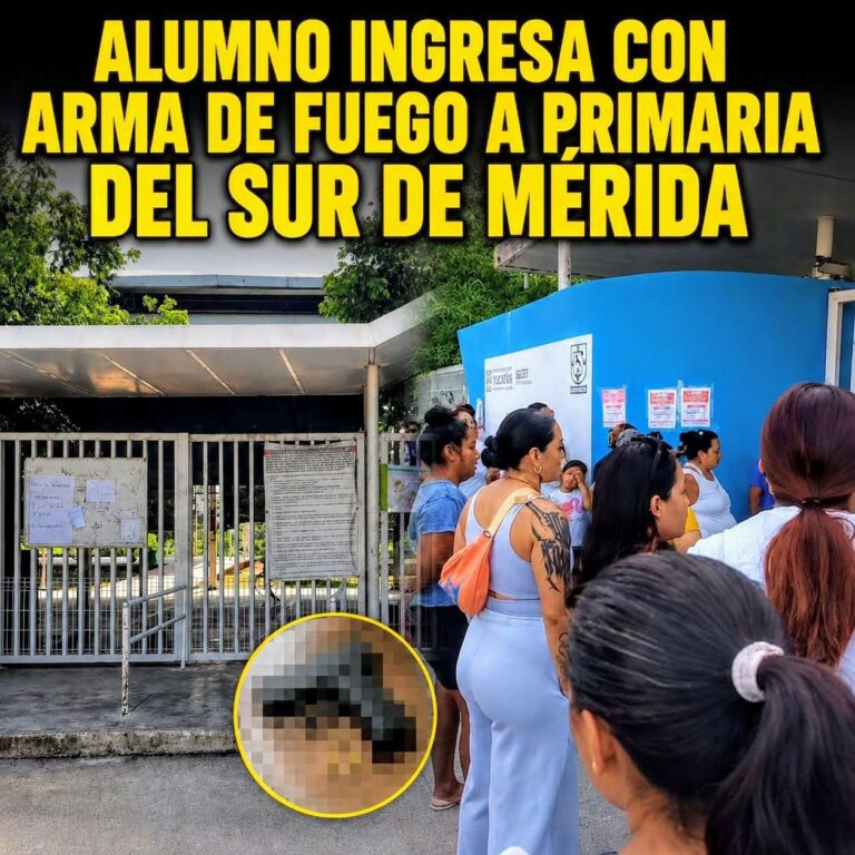 Crece la indignación en Mérida tras presunto ingreso de arma de fuego a primaria de Villa Magna Sur