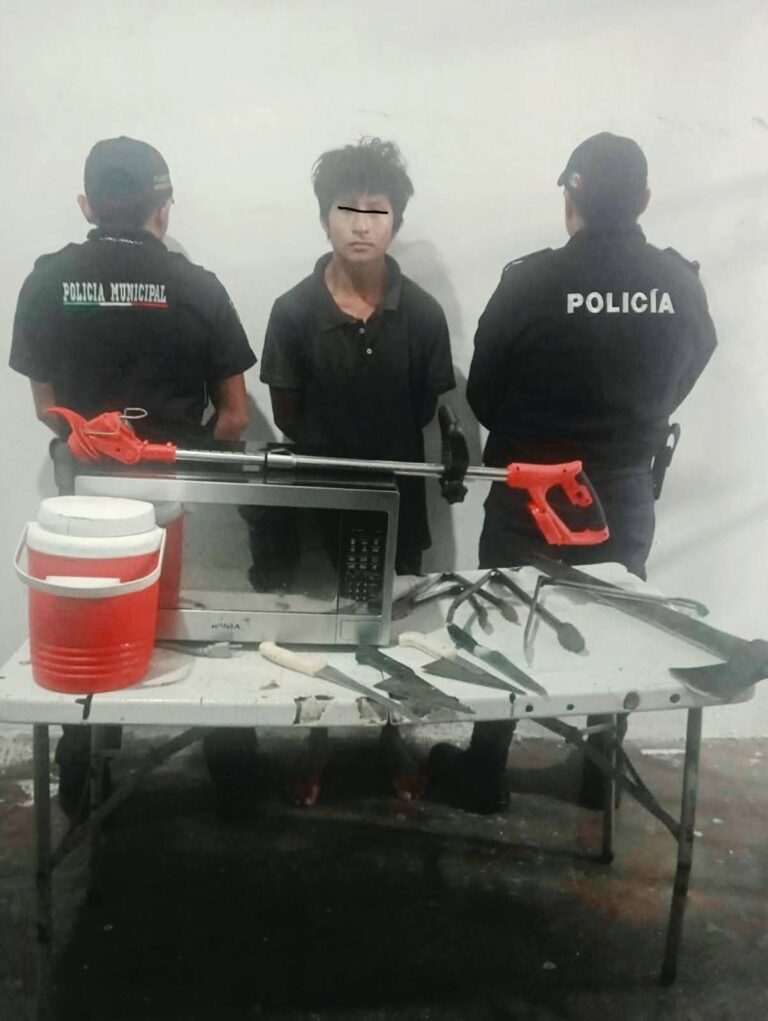 Recuperan objetos robados y detienen a dos sospechosos tras atraco en carnicería de Hunucmá
