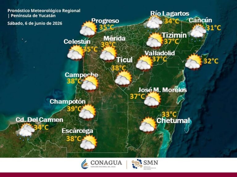 CALOR EXTREMO Y CHUBASCOS MANTENDRÁN BAJO VIGILANCIA A YUCATÁN ESTE FIN DE SEMANA