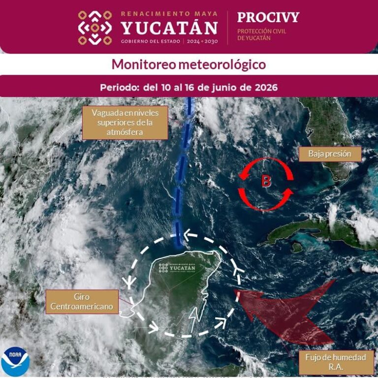 Prevén regreso de lluvias intensas en Yucatán a partir del 10 de junio